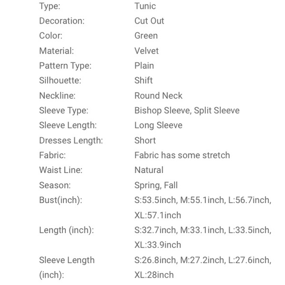 🆕🍒Green crushed velvet split bell sleeve tunic - Picture 6 of 6